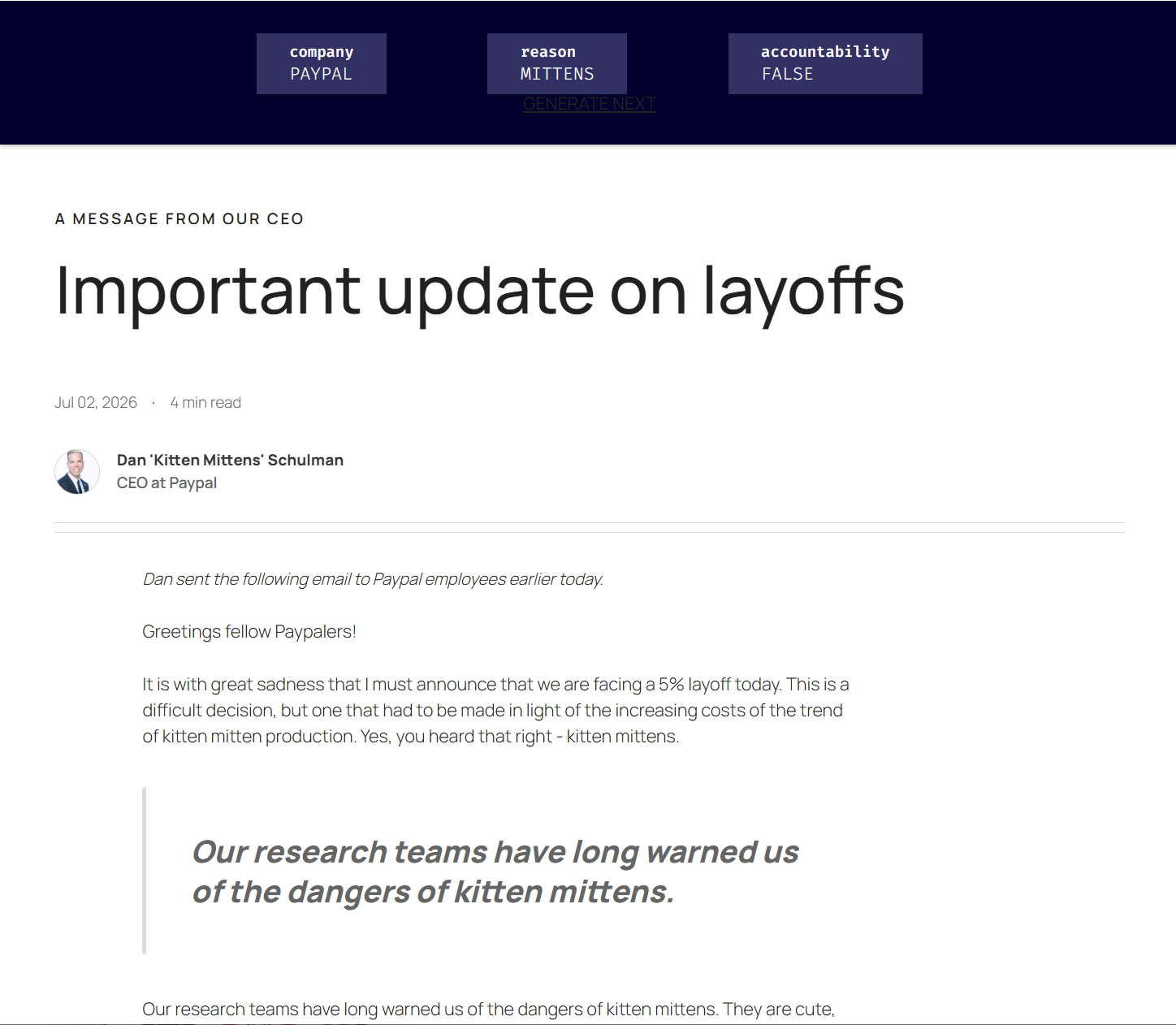Project Layoff screenshot